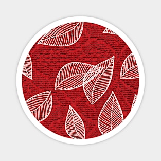 Retro Red Leaves Magnet